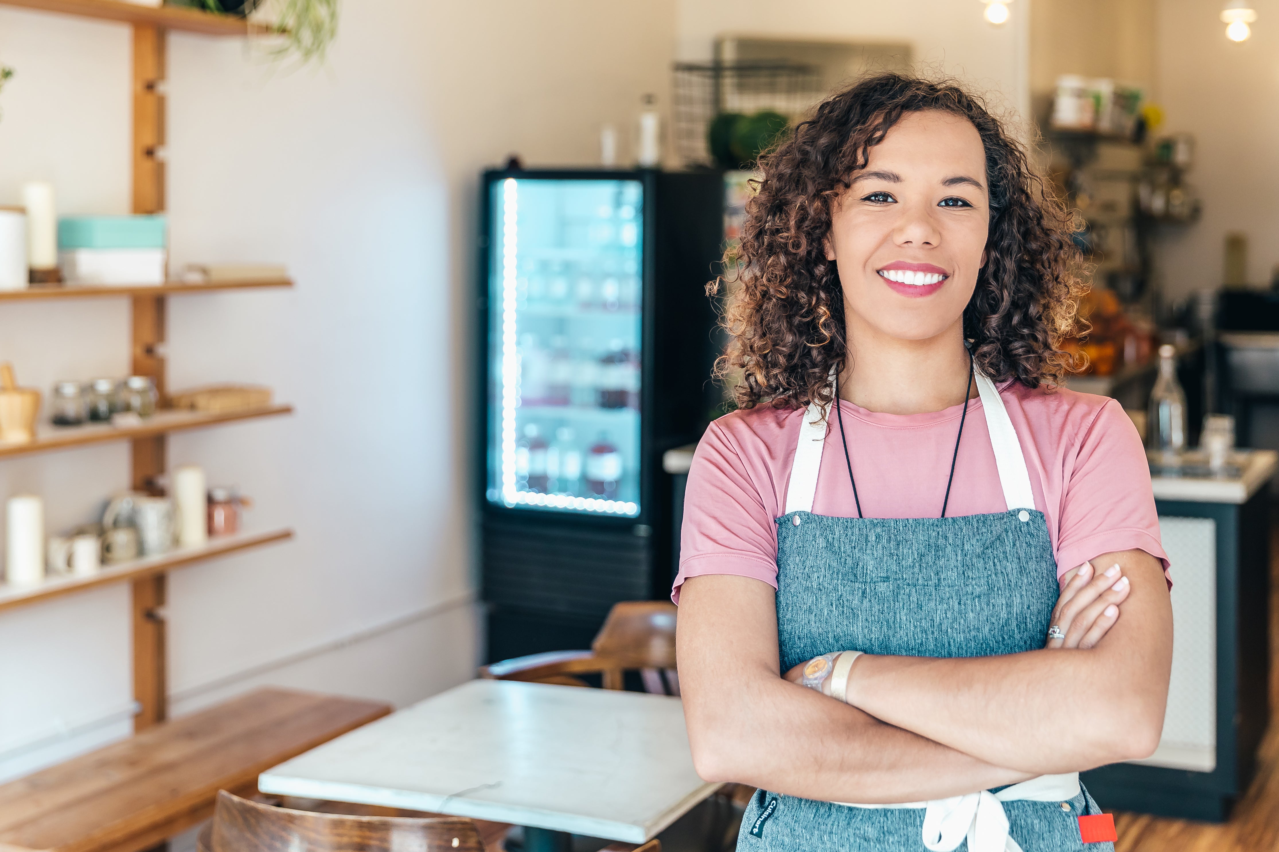 Business women in cafe